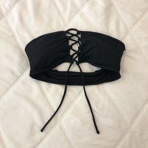 Garage Strapless Black Bikini Top